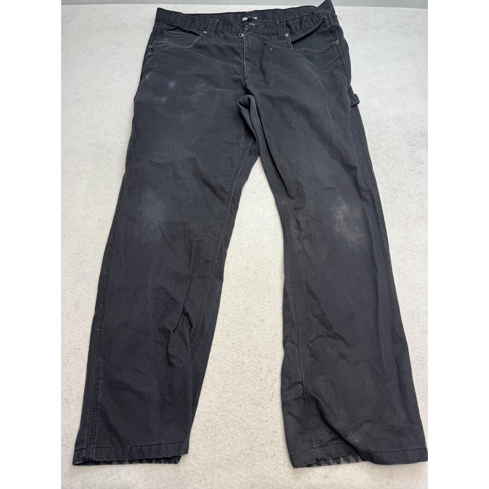 DieHard Carpenter Pants Mens 38x32 Black Canvas Relaxed Fit Workwear Utility